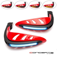 Protège main avec feu de position bleu et clignotants 22mm