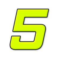 Numéro adhésif jaune fluo de 12 cm