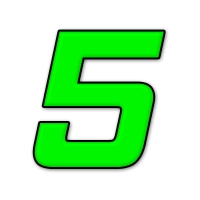 Numéro adhésif vert fluo de 12 cm