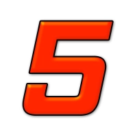 Numéro adhésif orange fluo de 12 cm