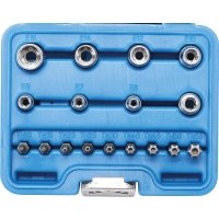 Jeu de douilles | profil e / profil t (pour torx) | 17 pièces