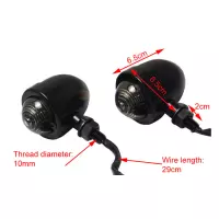 Paire de clignotants avant cafe racer noire