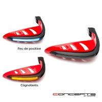 Protège main avec feu de position bleu et clignotants 22mm