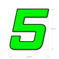 Numéro adhésif vert fluo de 12 cm