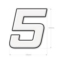 Numéro adhésif blanc de 12 cm