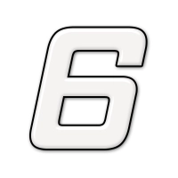 Numéro adhésif blanc de 12 cm