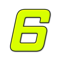 Numéro adhésif jaune fluo de 12 cm