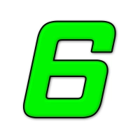 Numéro adhésif vert fluo de 12 cm