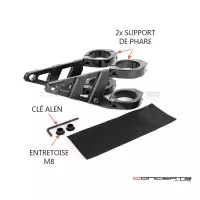 Support de phare stomp noir pour fourche de 32 à 59 mm