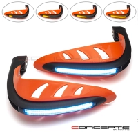 Protège main avec feu de position bleu et clignotants 22mm