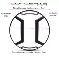 Grille de phare  7" aluminium cnc armour grill design