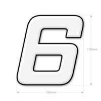 Numéro adhésif blanc de 12 cm