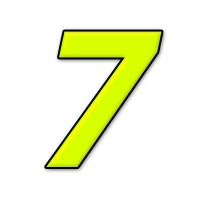 Numéro adhésif jaune fluo de 12 cm