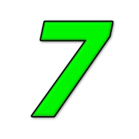 Numéro adhésif vert fluo de 12 cm