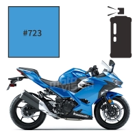 Peinture tricouche en spray kawasaki candy plasma blue ninja 400