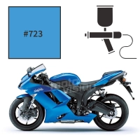 Peinture tricouche kawasaki candy plasma blue zx6r 2005-2011