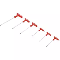 Tournevis avec poignée en t bgs| profil en t (pour torx) avec perçage frontal t10 - t40 | 6 pièces