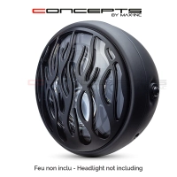 Grille de phare  7" aluminium cnc flame grill design