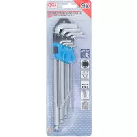 Jeu de clés allen bgs| extra longues | six pans intérieurs/ six pans intérieurs à tête sphérique 1,5 - 10 mm | 9 pièces