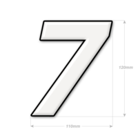 Numéro adhésif blanc de 12 cm