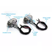 Paire de clignotants avant cafe racer chrome