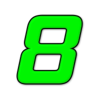 Numéro adhésif vert fluo de 12 cm
