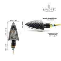 Paire de clignotants "tête de lance" couleur carbone