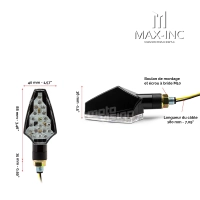 Paire de clignotants led "gali" 82m noir - emarked