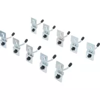 Jeu de crochets simples 40mm pour système mural 10 pcs bgs