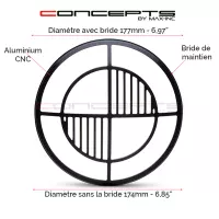 Grille de phare  7" aluminium cnc beemer grill design