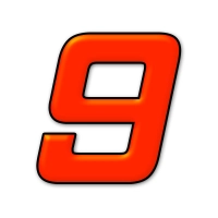 Numéro adhésif orange fluo de 12 cm