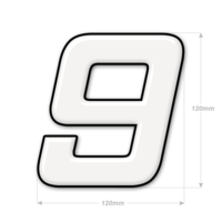 Numéro adhésif blanc de 12 cm