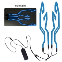 Stickers led lumineux de casque sur batterie  bleu