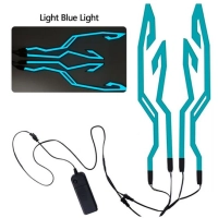 Stickers led lumineux de casque sur batterie  bleu azur