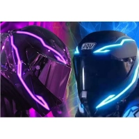 Stickers led lumineux de casque sur batterie