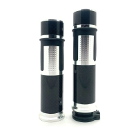 Paire de poignées en aluminium avec insert carbone et strass 22 mm
