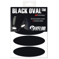 Stickers black oval™ - 4 autocollants rétro réfléchissants casque moto noir
