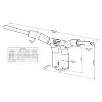1991-2024 killer custom "back saver" guidon mega avec barre en t incliné 6"