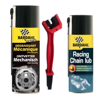 Pack nettoyant - graisse chaînes moto bardahl