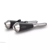 Echappement spark bmw r 100 gs 1988-1996 modèle megaphone / dark style / la paire