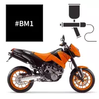 Peinture noir mat ktm duke ii 640 1997-2007