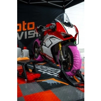 Paire de couvertures chauffantes moto auto-régulées 80° mv parts - roses