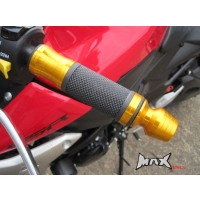 Paire de poignées avec inserts en aluminium et embouts de guidon