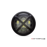 Phare avant led 7,7" phare et code x-rally grill