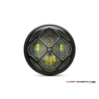 Phare avant led 7,7" phare et code rukis grill