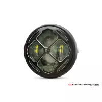Phare avant led 7,7" phare et code rukis grill