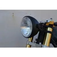 Phare avant universel 19 cm métal noir mat