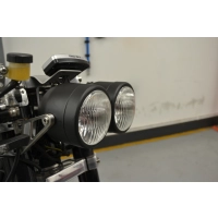 Double phare métal 2 x 35w noir ou chrome