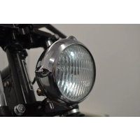 Phare avant universel en aluminium noir mat 14cm