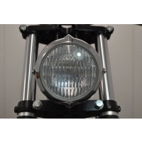 Phare avant universel en aluminium noir mat 14cm